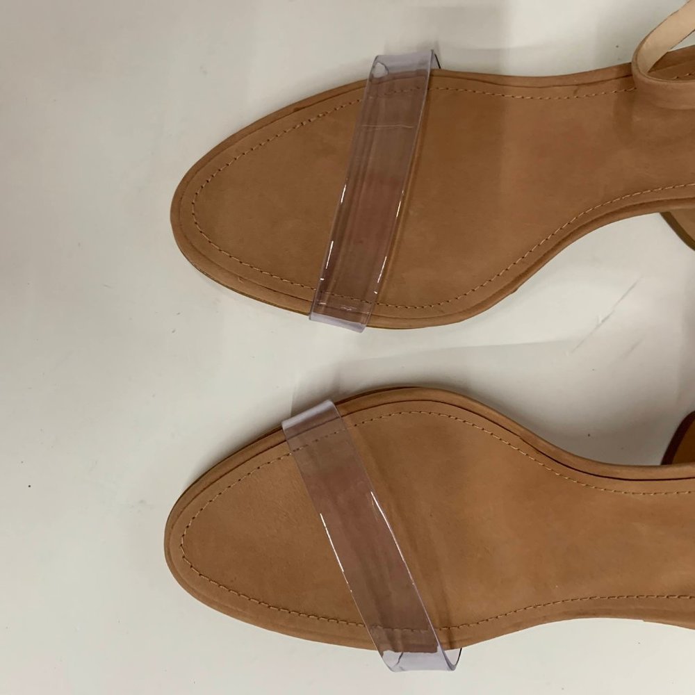 Schutz Geisy Suede Illusion Ankle Strap Block Heel - Picture 3 of 7